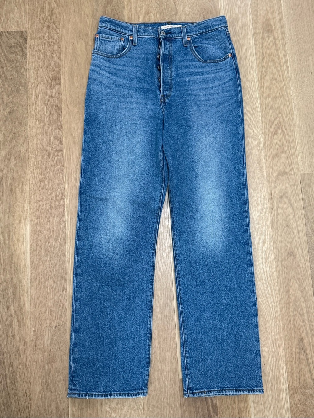 Levi's High-Rise Straight Jeans in Blue Denim